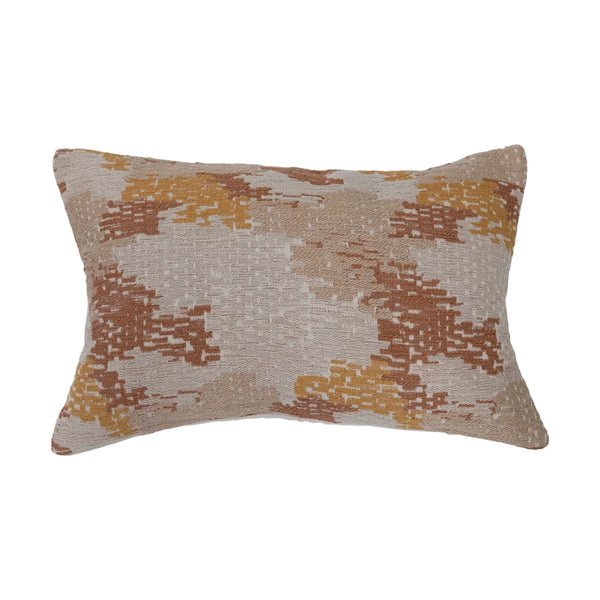 24" x 16" Woven Cotton Blend Jacquard Lumbar Pillow, Polyester Fill