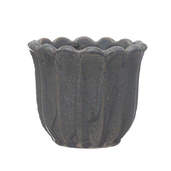 Stoneware Flower Shaped Planter (Each One Will Vary)