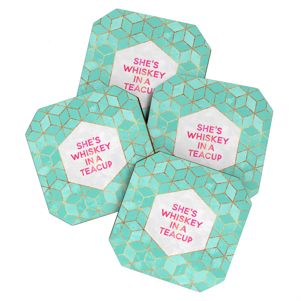 Whiskey in a teacup coasters 4pk