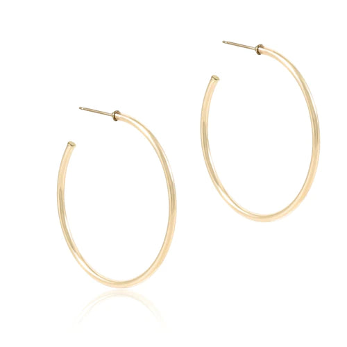 round gold post hoop 1.75" - 2mm