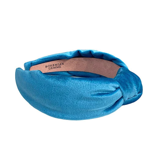 Blue velvet Topknot Headband
