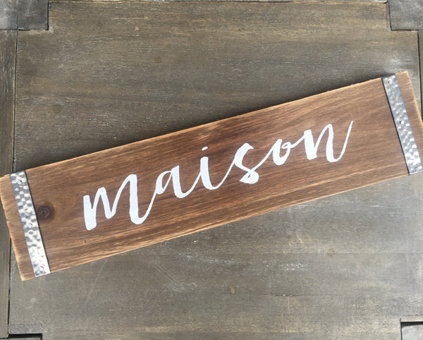 Bistro Metal and Wood Sign