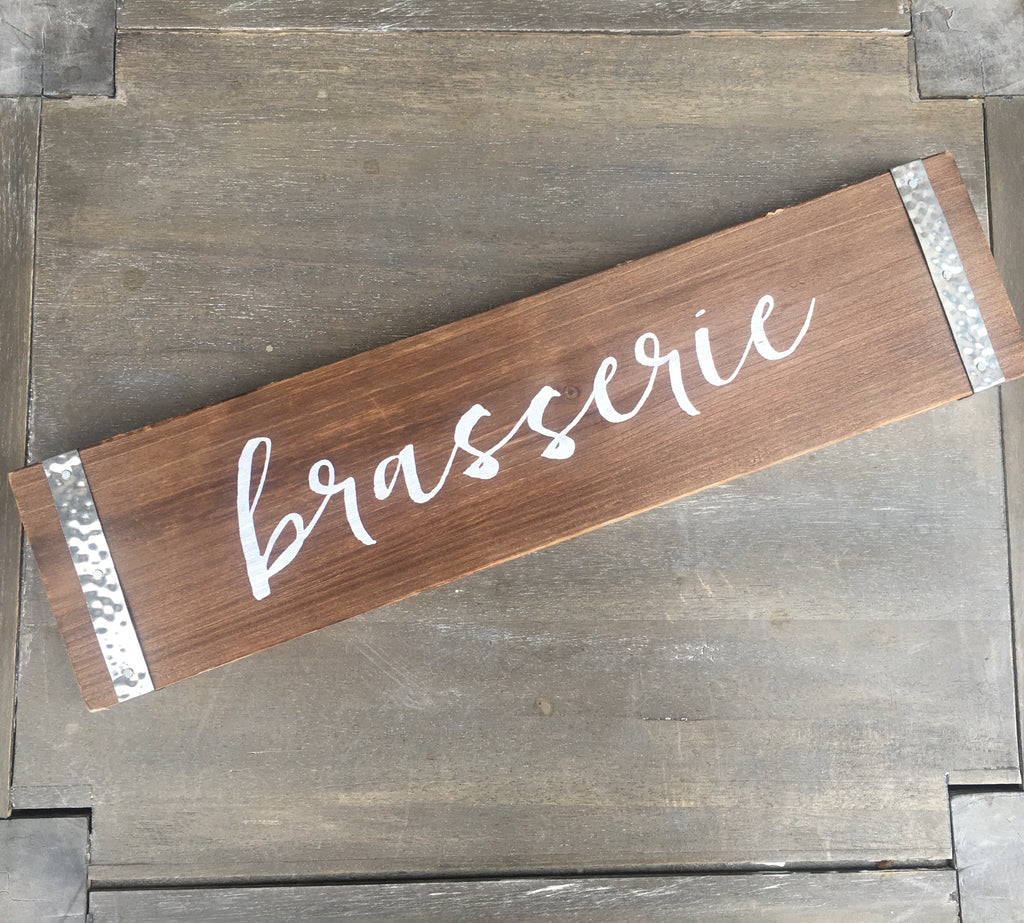 Bistro Metal and Wood Sign